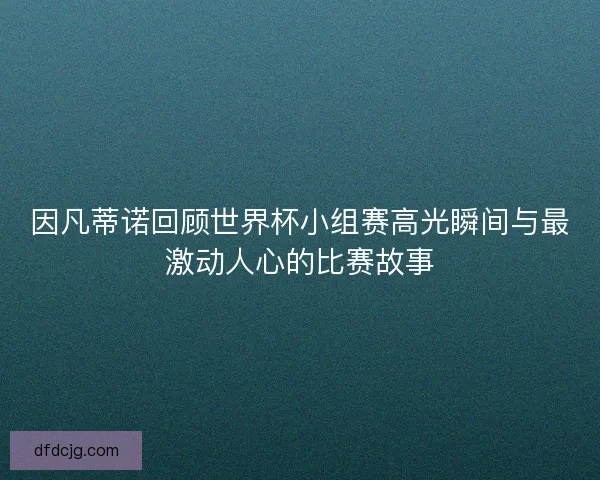 因凡蒂诺回顾世界杯小组赛高光瞬间与最激动人心的比赛故事
